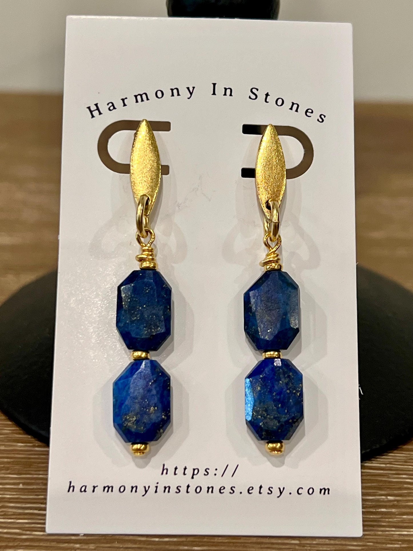 Lapis Beaded Earrings