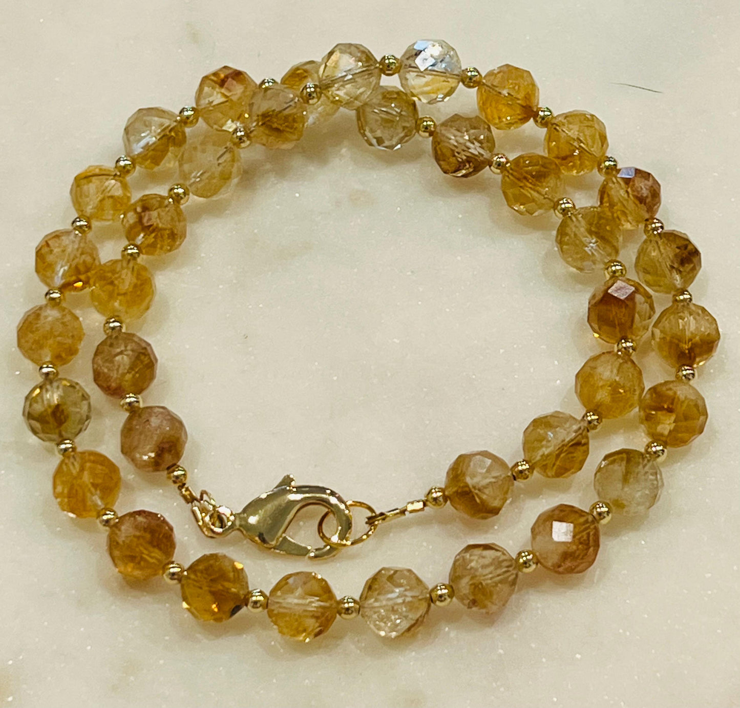Citrine Beaded Necklace