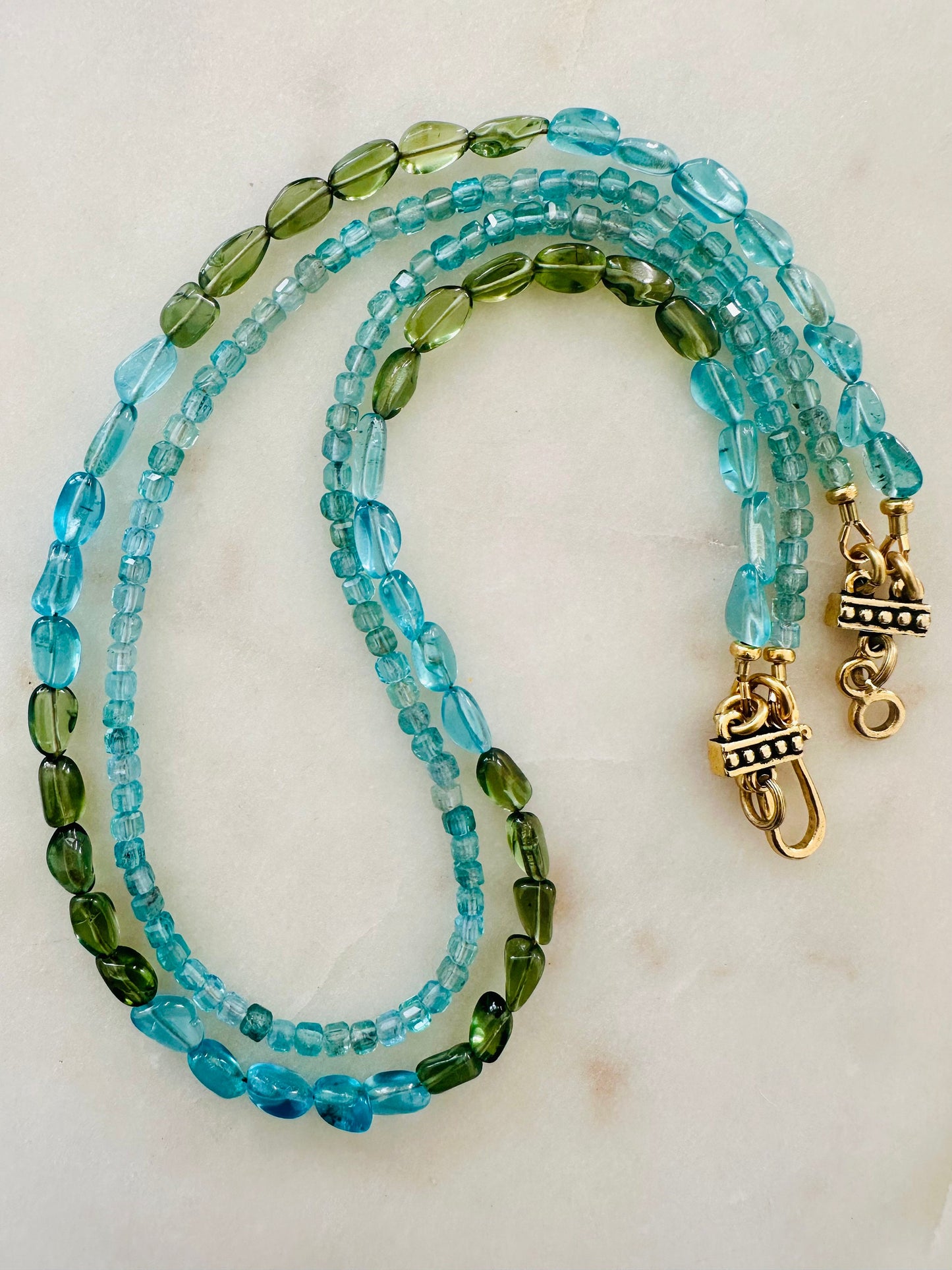 Blue Apatite Beaded Necklace