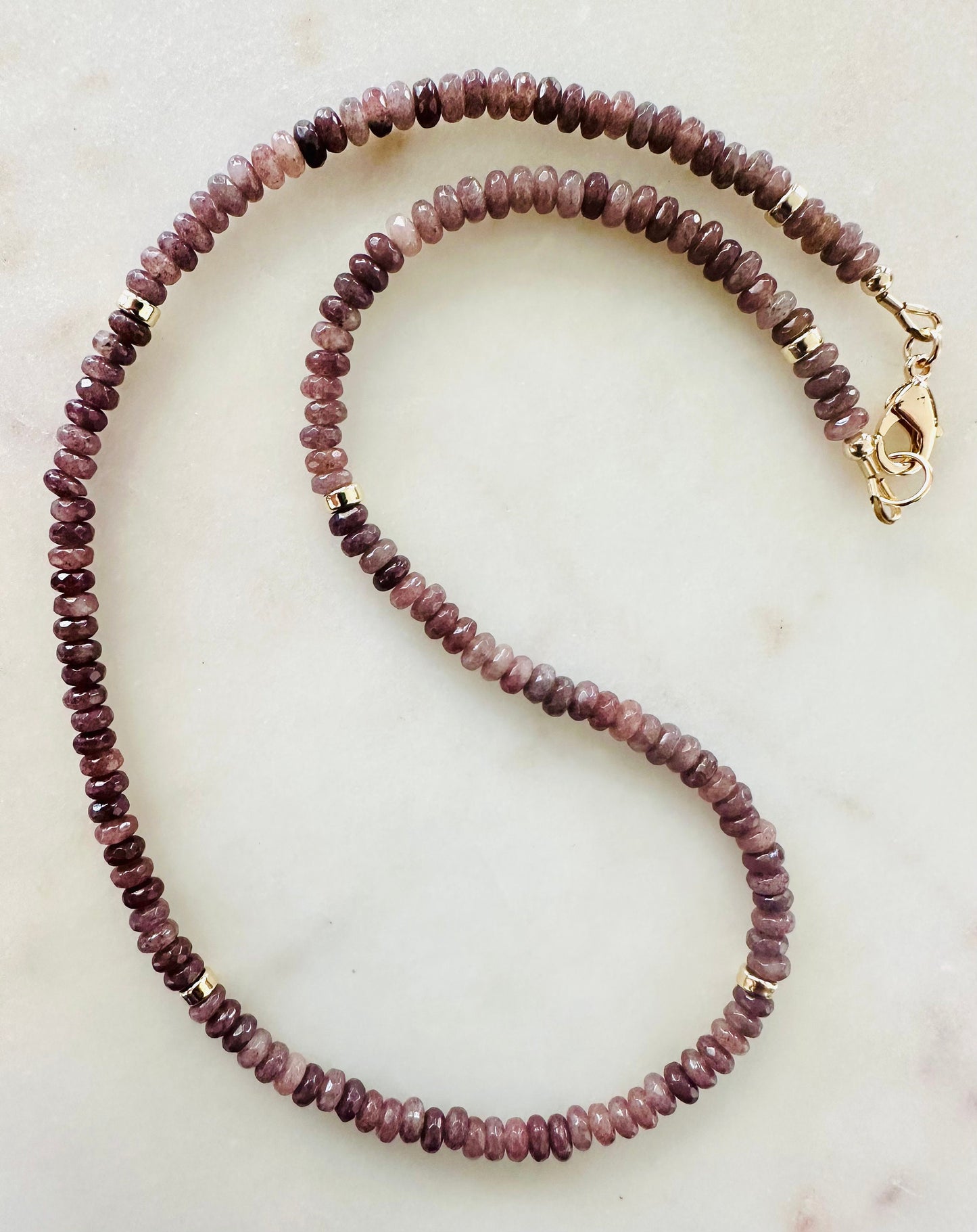 Purple Aventurine Beaded Necklace