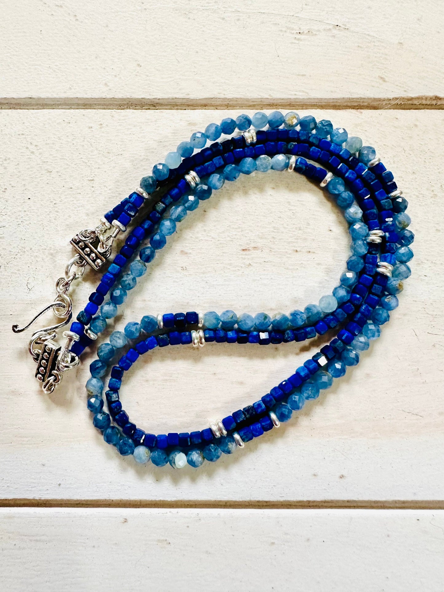 Kyanite Sodalite Beaded Double Strand Necklace