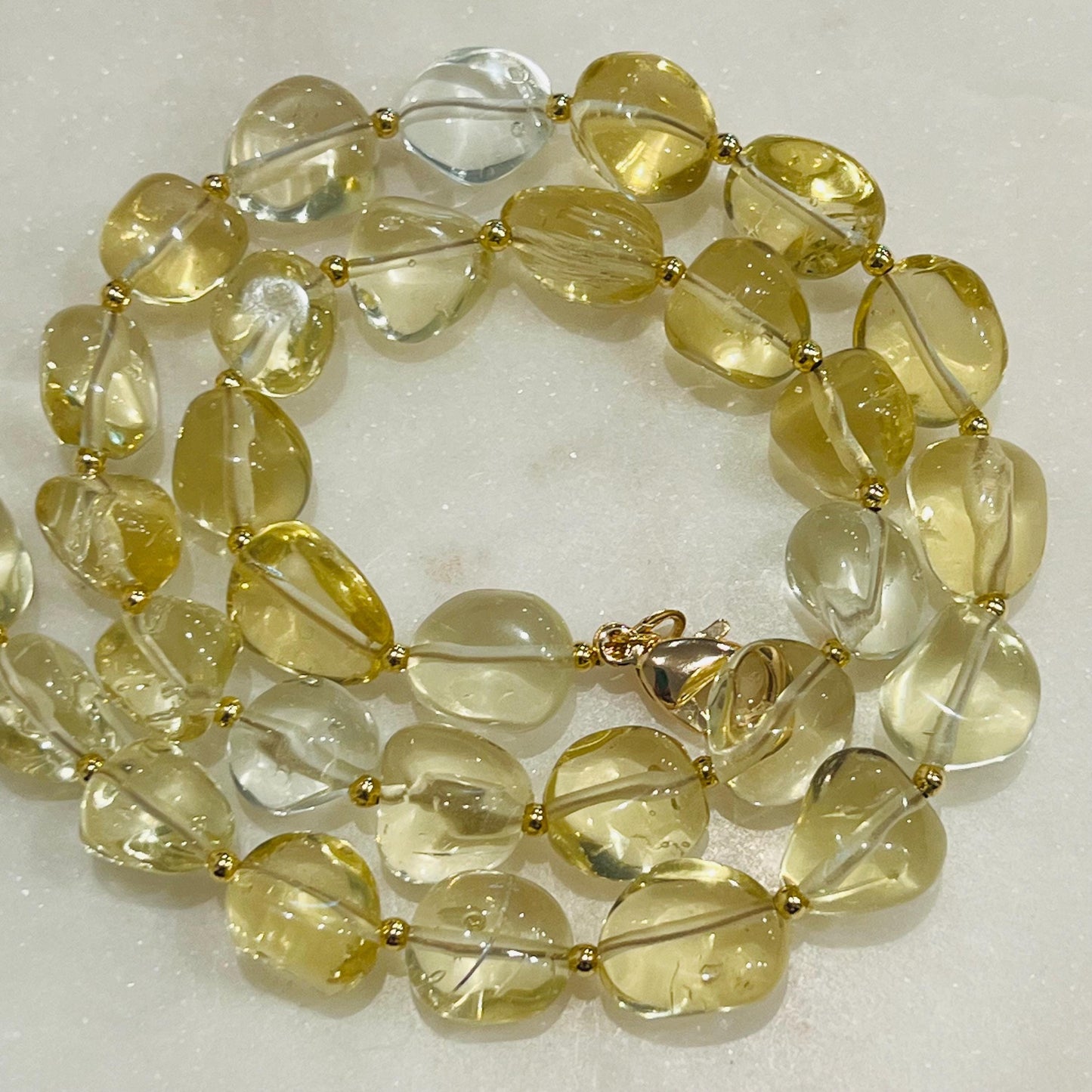 Lemon Quartz Beaded Necklace
