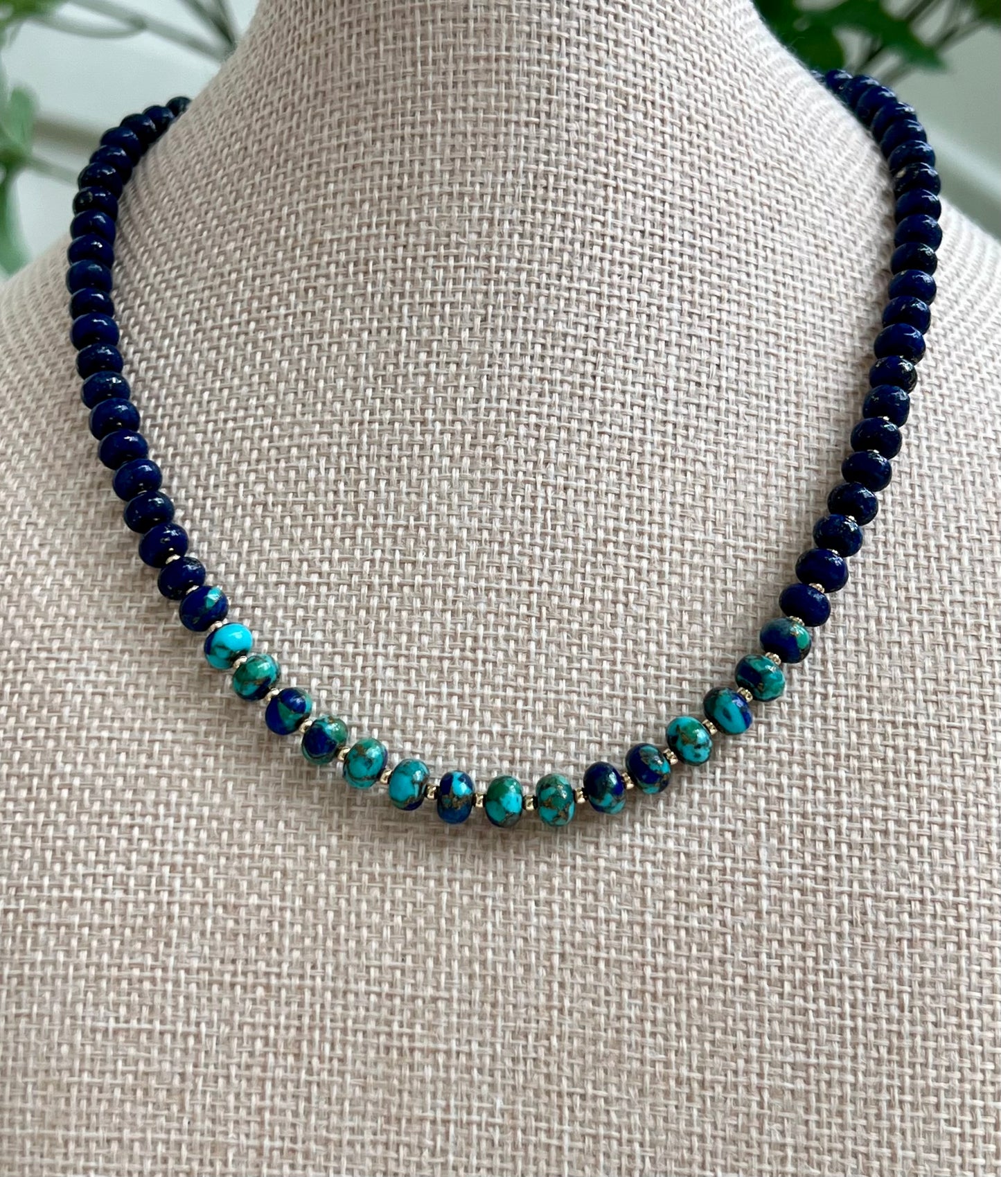 Lapis Mohave Copper Blue Turquoise and Lapis Necklace