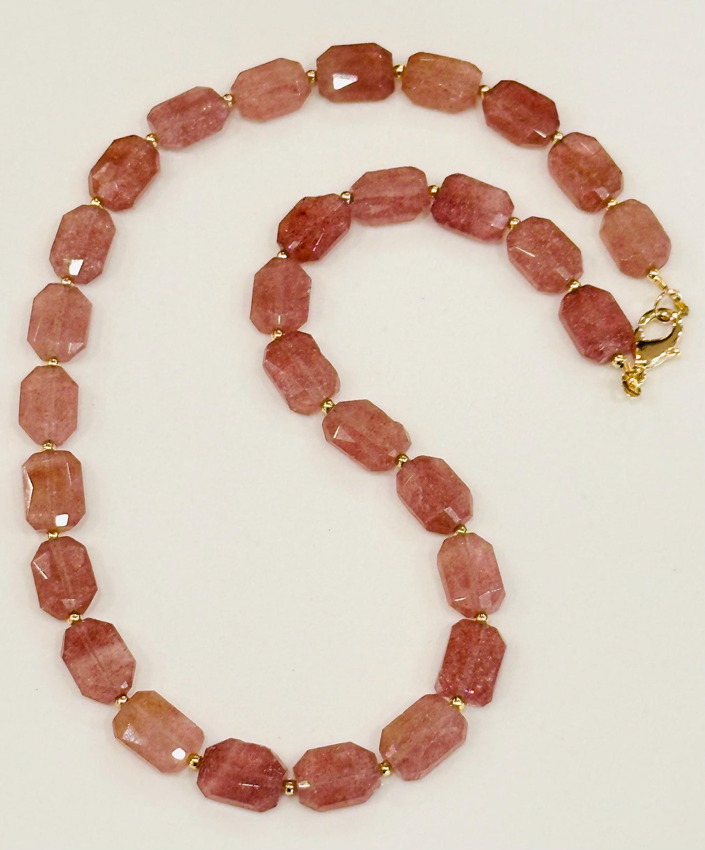 Strawberry Quartz Beaded Necklace