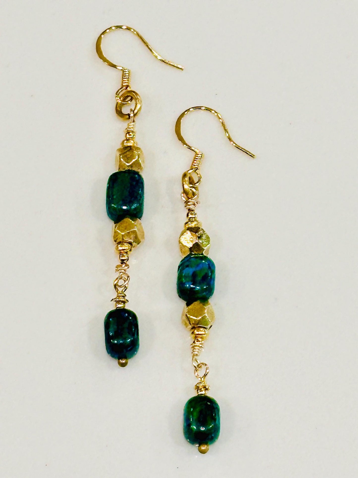 Chrysocolla Beaded Earrings