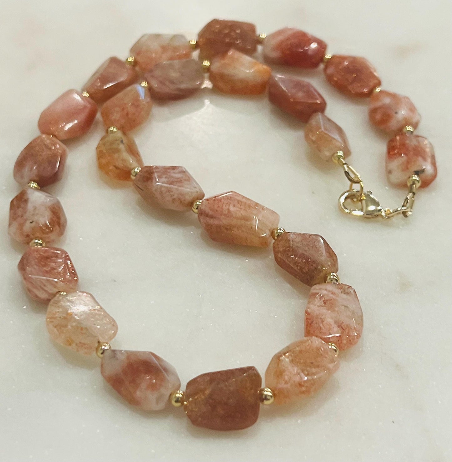 Sunstone Beaded Necklace