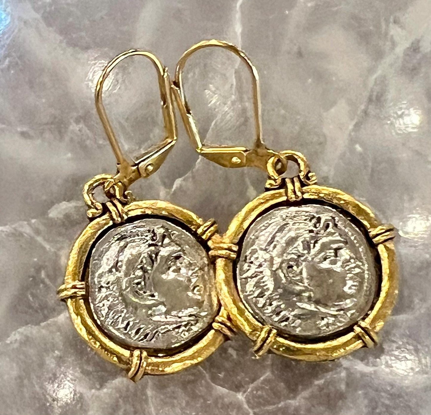 Roman Coin Drop Earrings