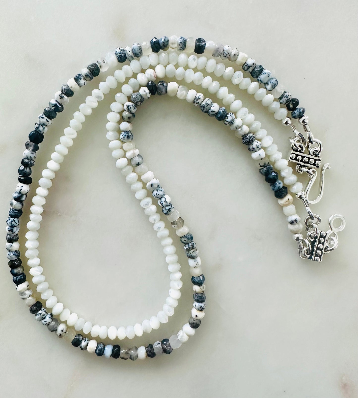 Dendrite Opal Beaded Double Strand Necklace