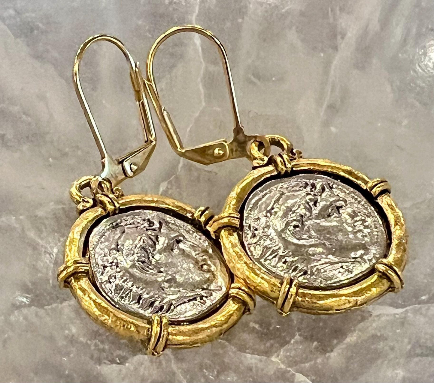 Roman Coin Drop Earrings