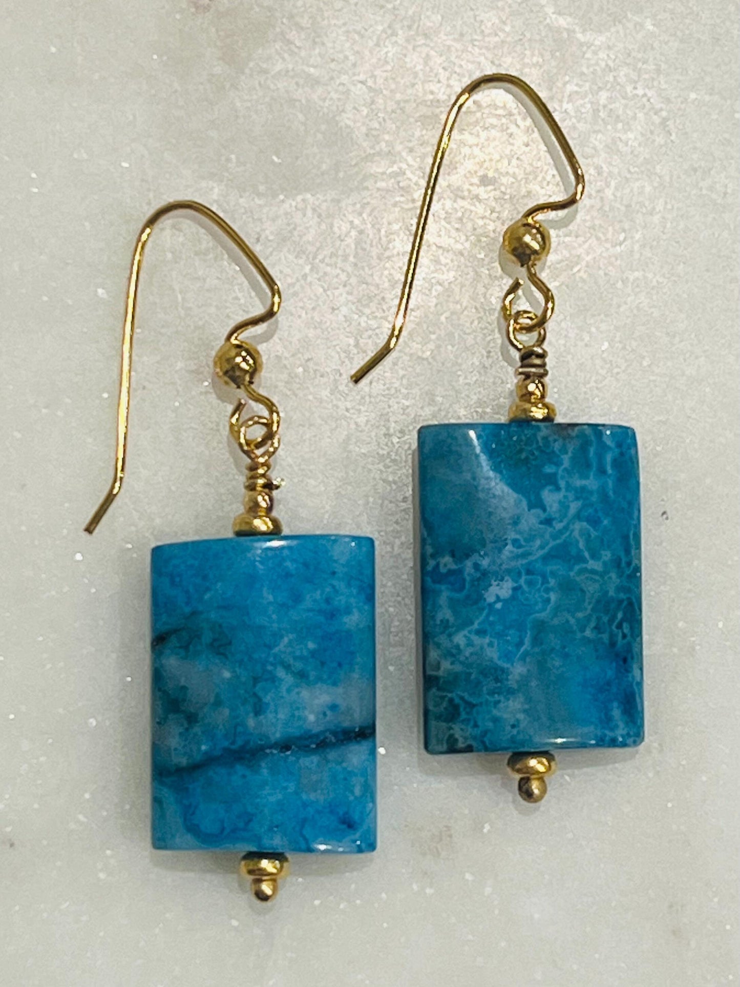 Larimar Crazy Lace Beaded Earrings