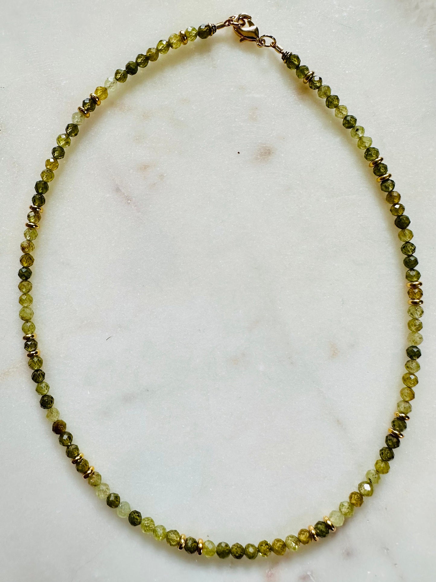 Green Garnet Beaded Necklace