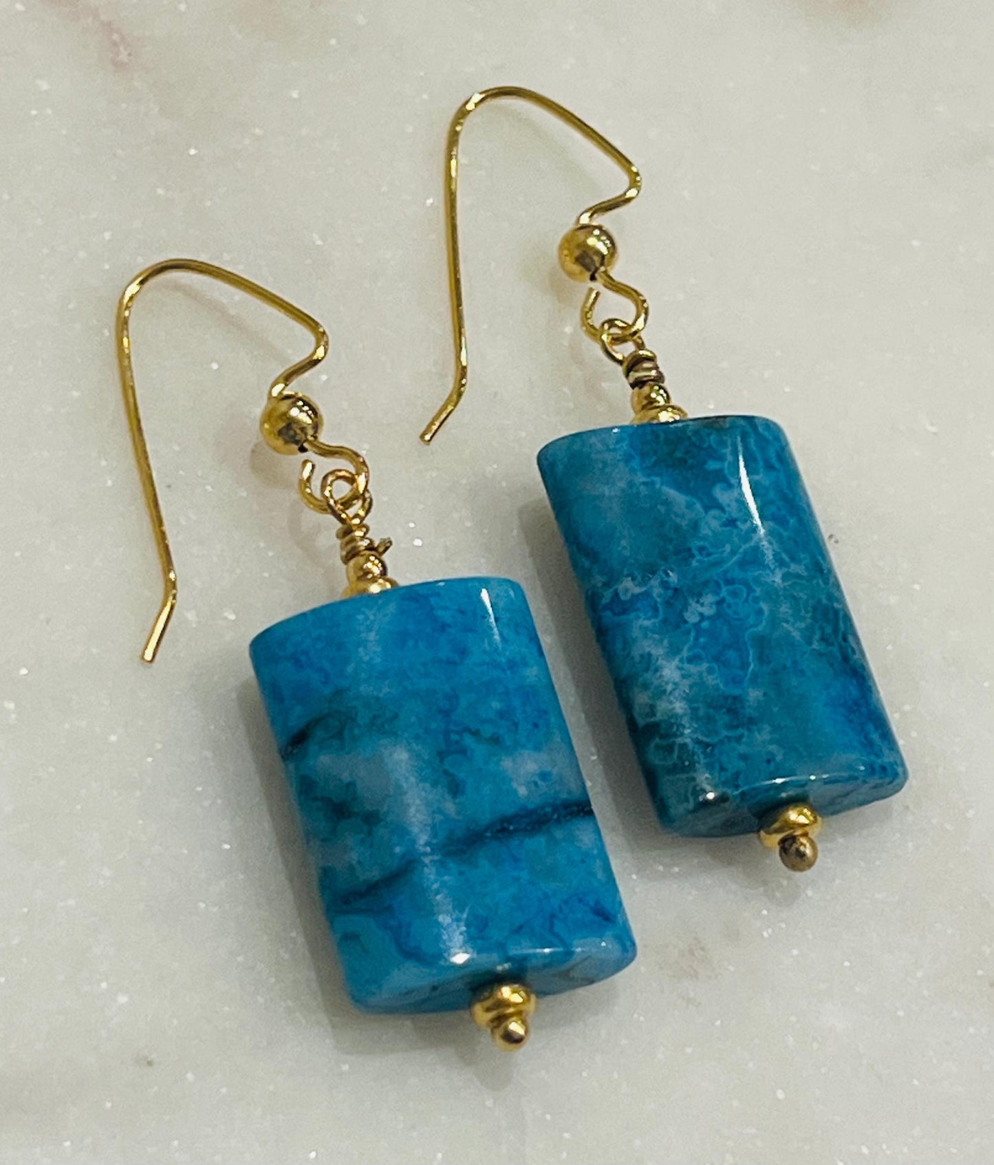 Larimar Crazy Lace Beaded Earrings