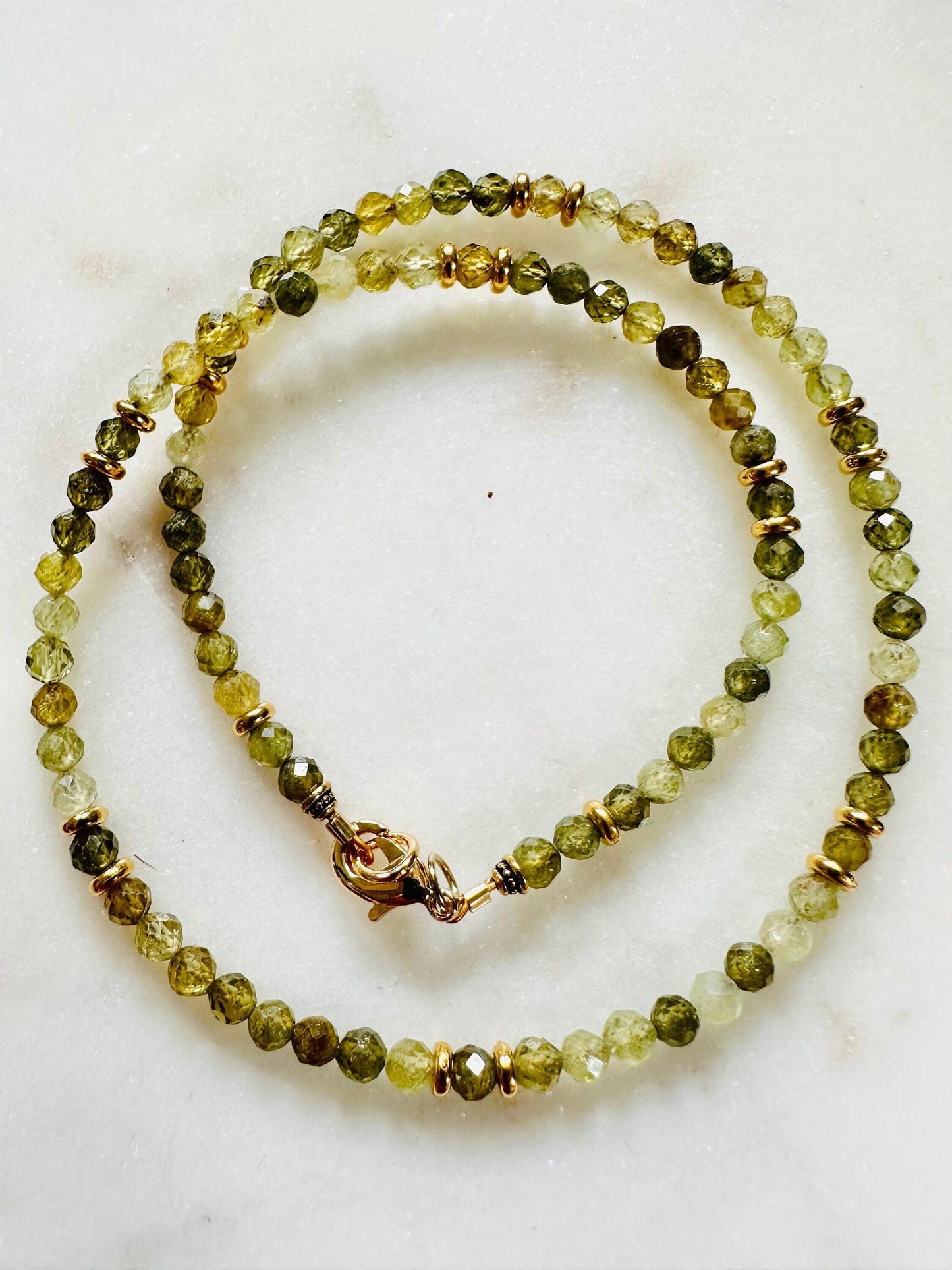 Green Garnet Beaded Necklace