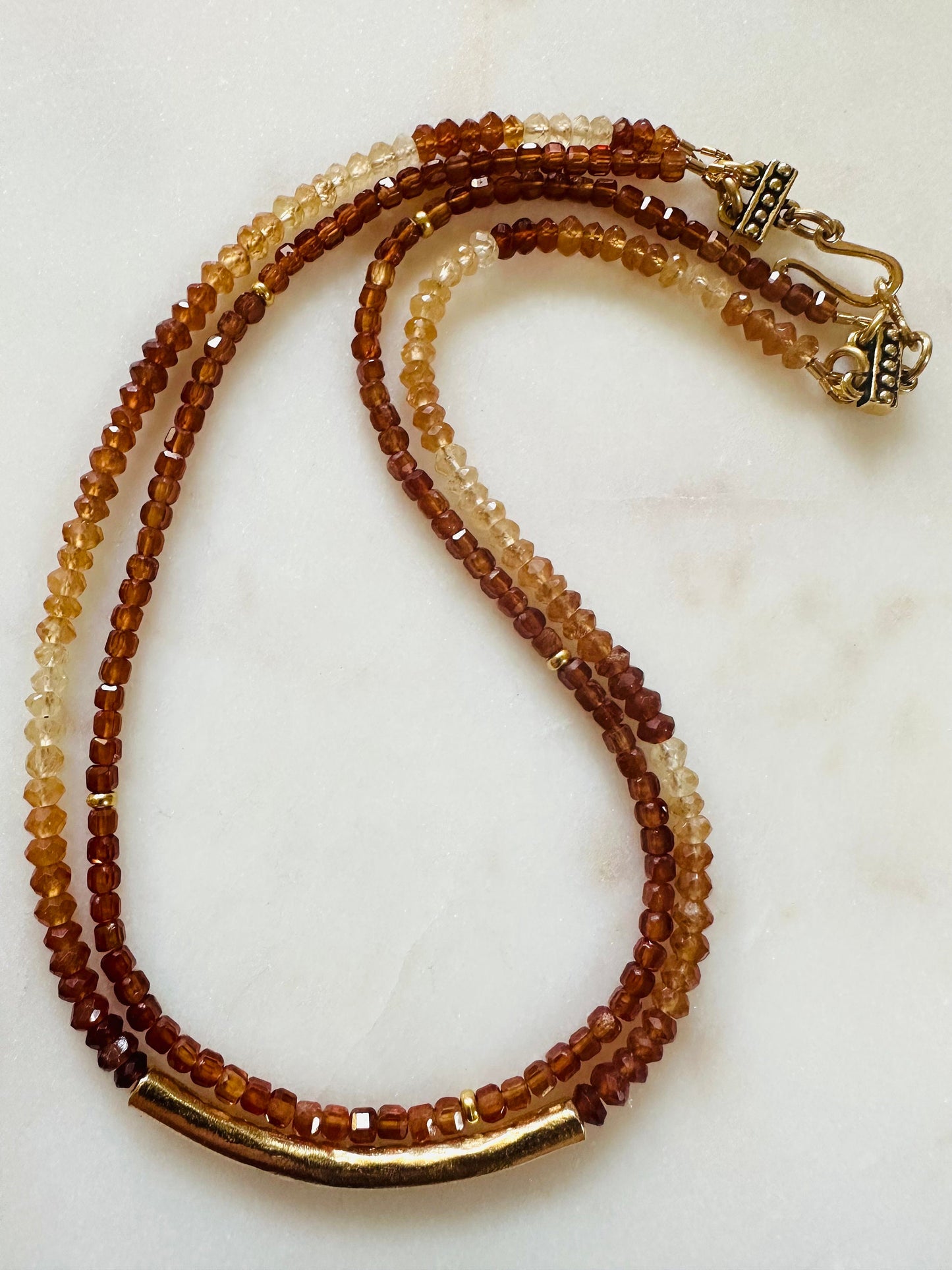 Garnet Double Strand Beaded Necklace
