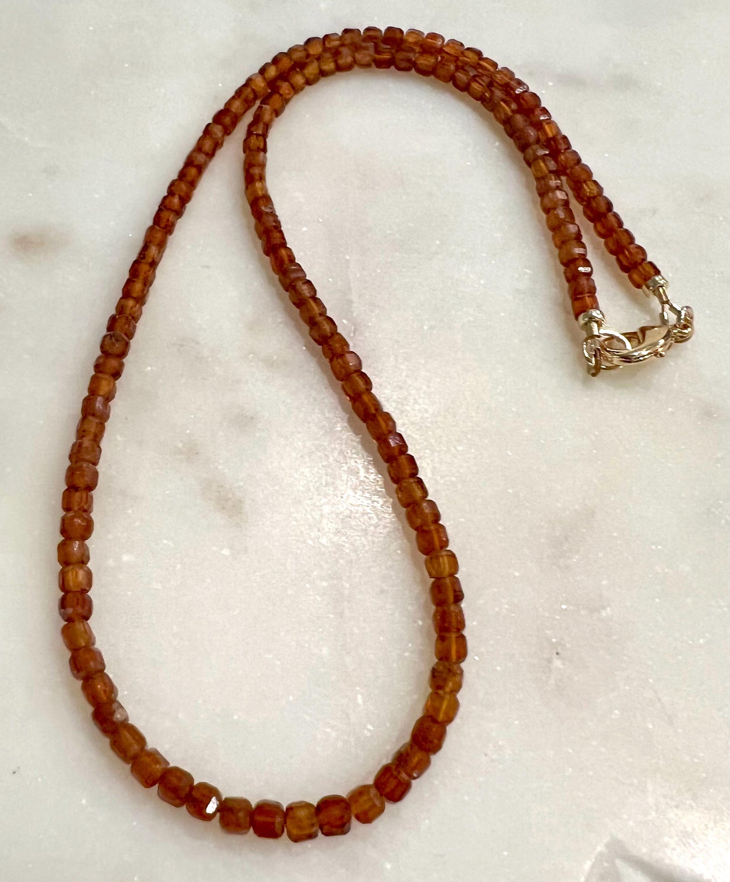 Hessonite Beaded Necklace