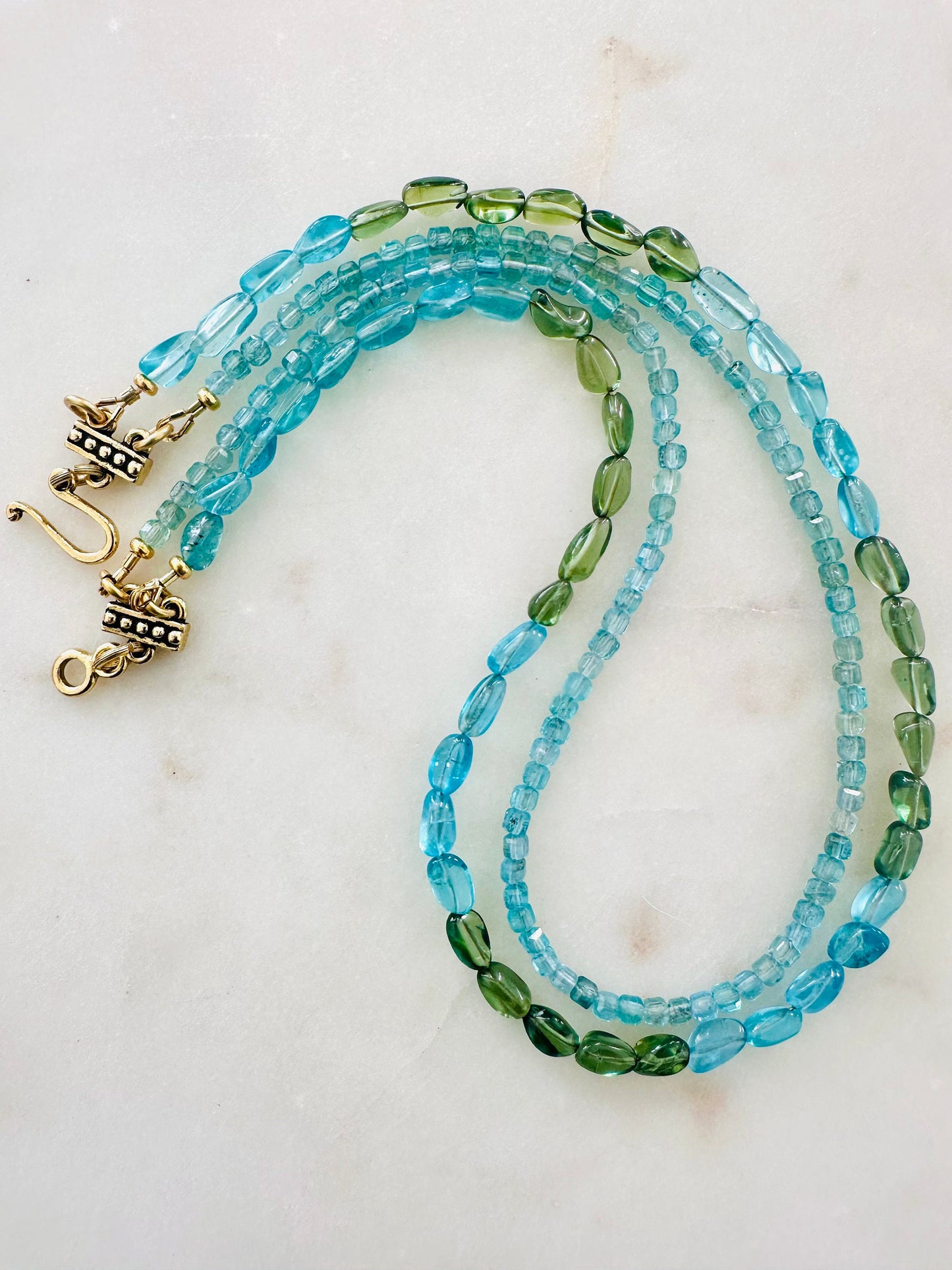Blue Apatite Beaded Necklace