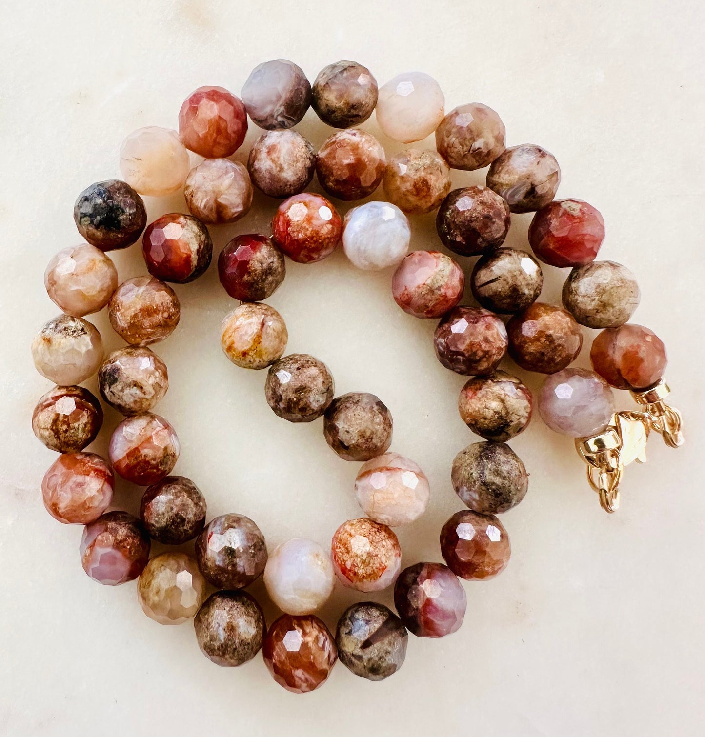 Red Dendrite Opal Beaded Necklace