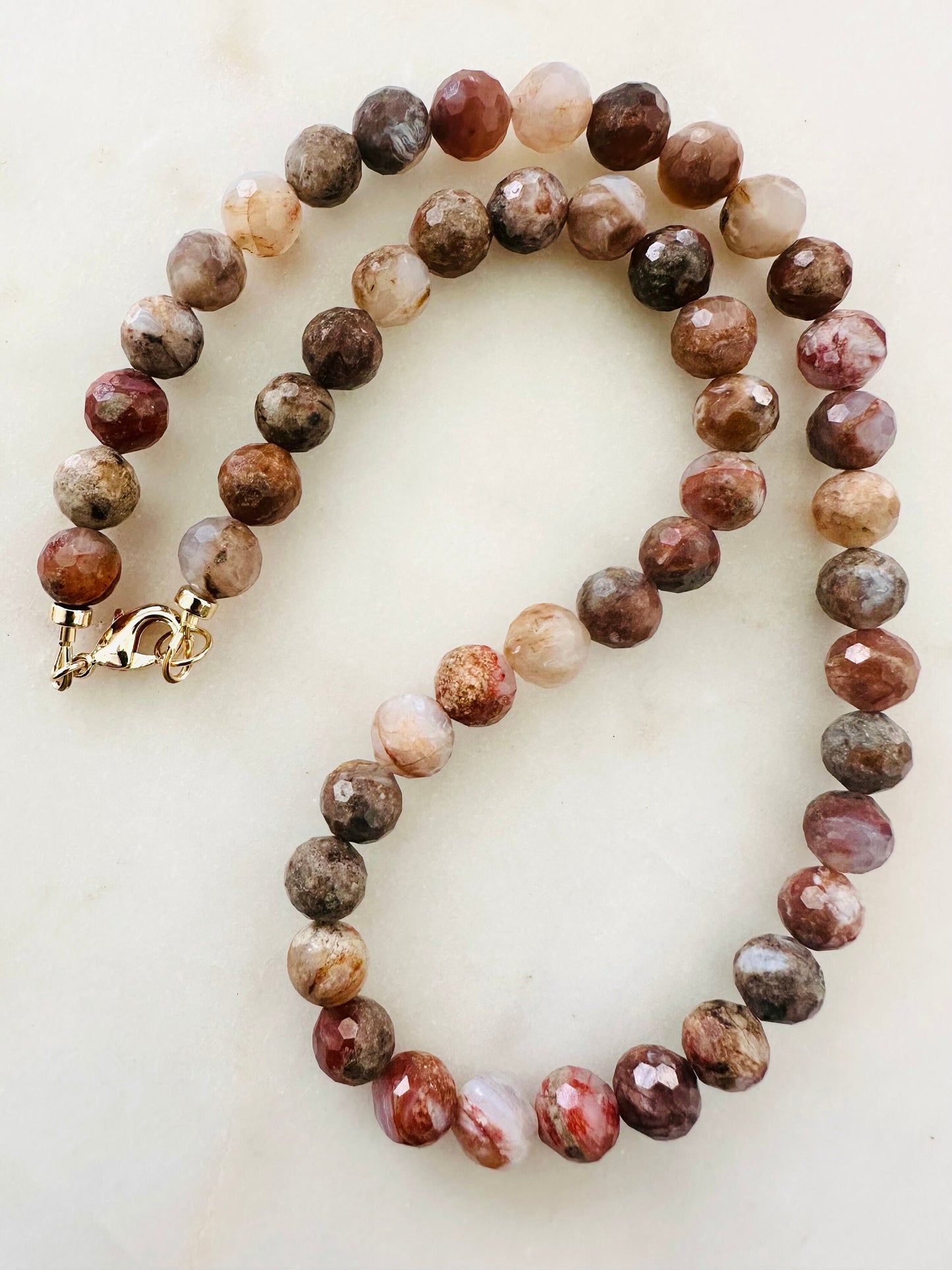 Red Dendrite Opal Beaded Necklace