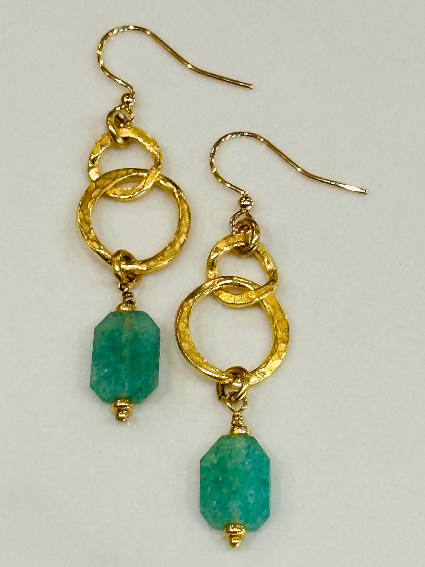 Green Strawberry Quartz Beaded Earrings