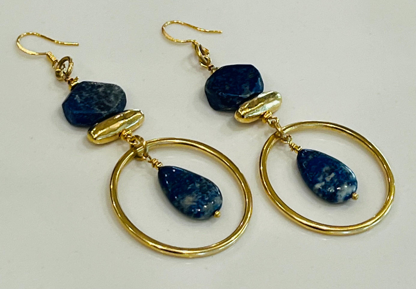 Lapis Beaded Earrings