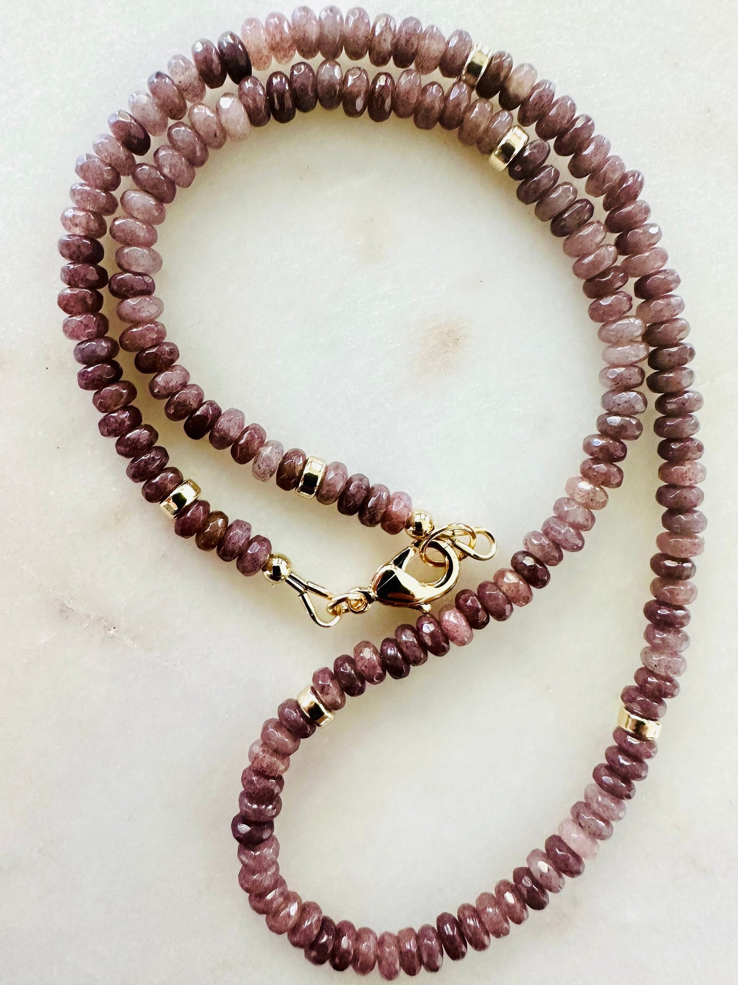 Purple Aventurine Beaded Necklace