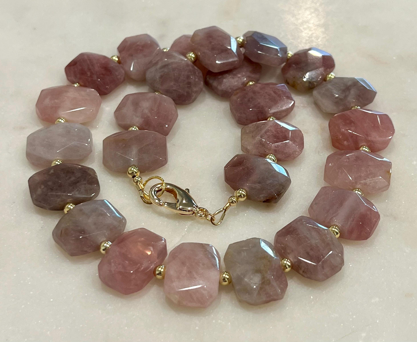 Madagascar Rose Quartz Beaded Necklace