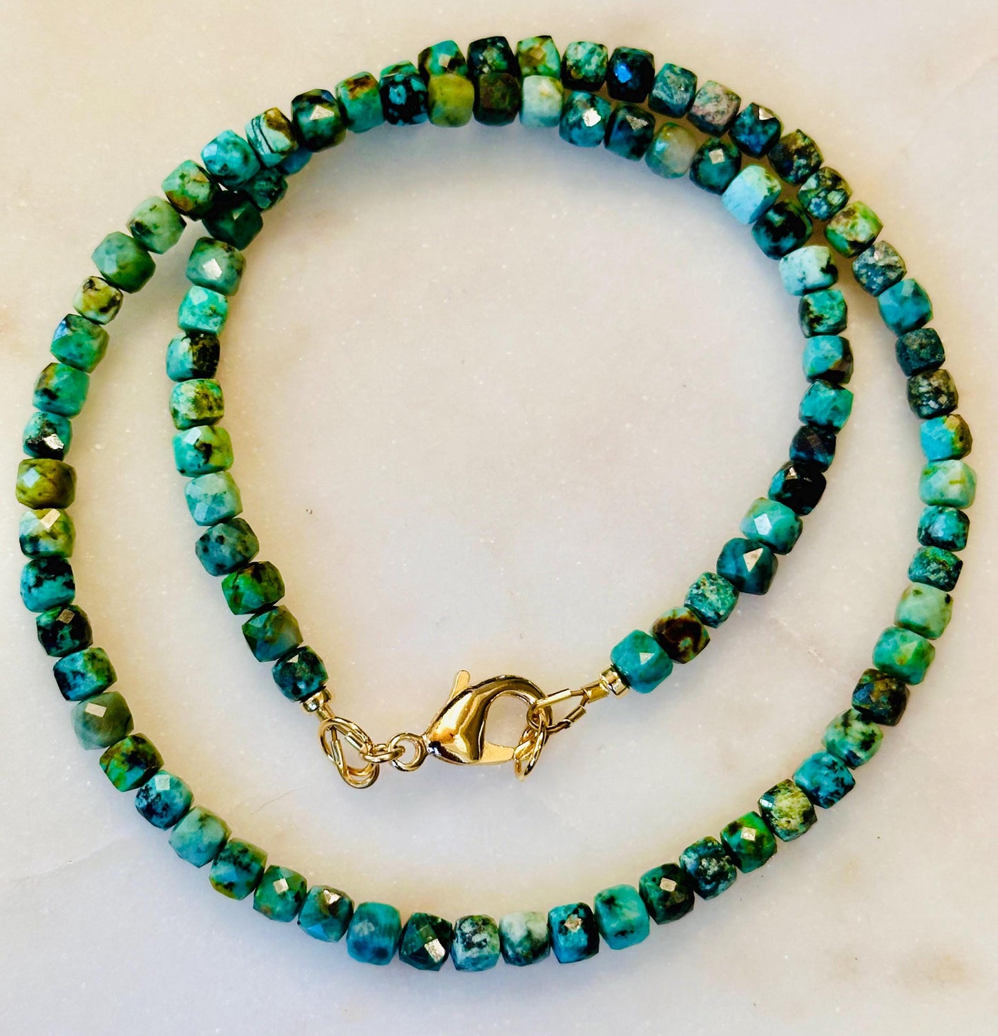 African Turquoise Beaded Necklace