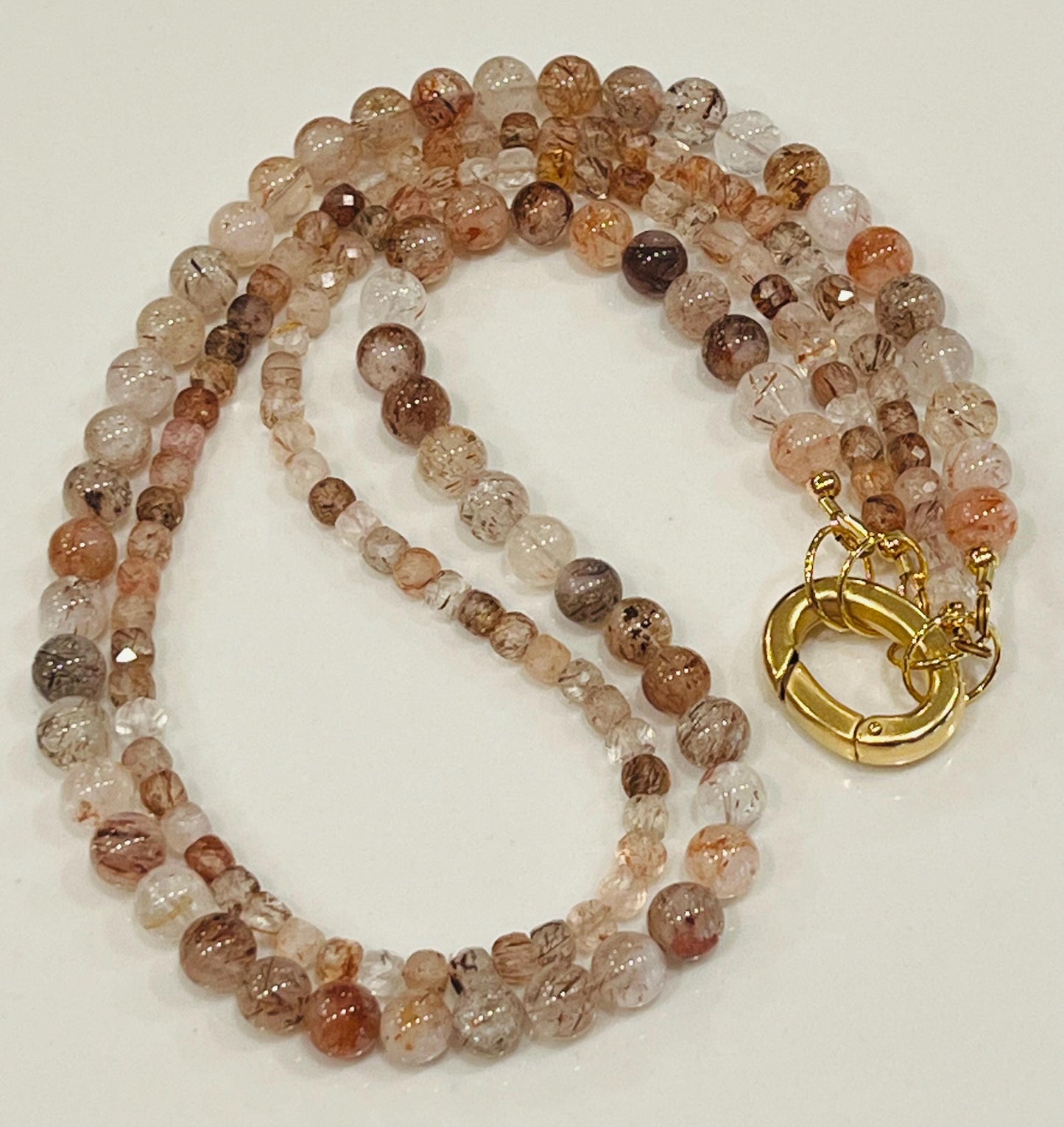 Copper Rutilated Quartz Double Strand Necklace