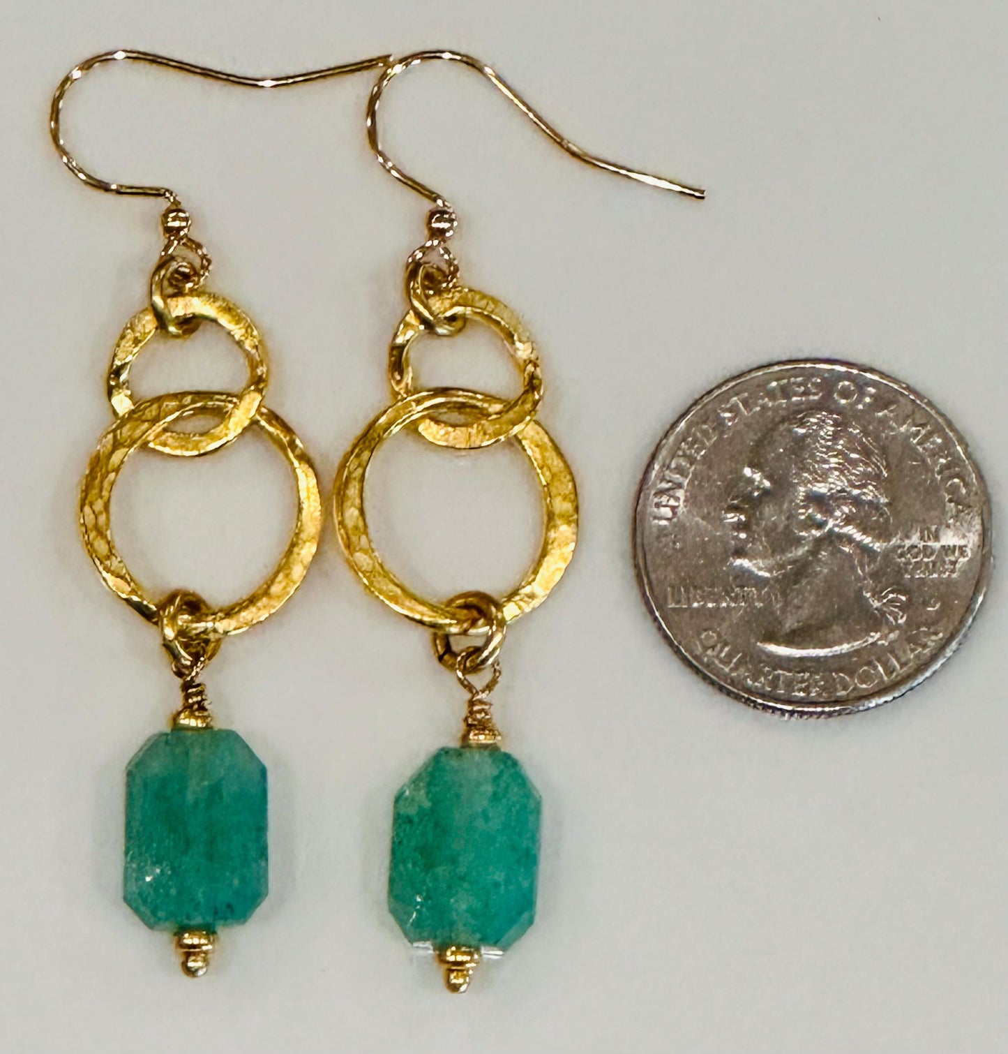 Green Strawberry Quartz Beaded Earrings