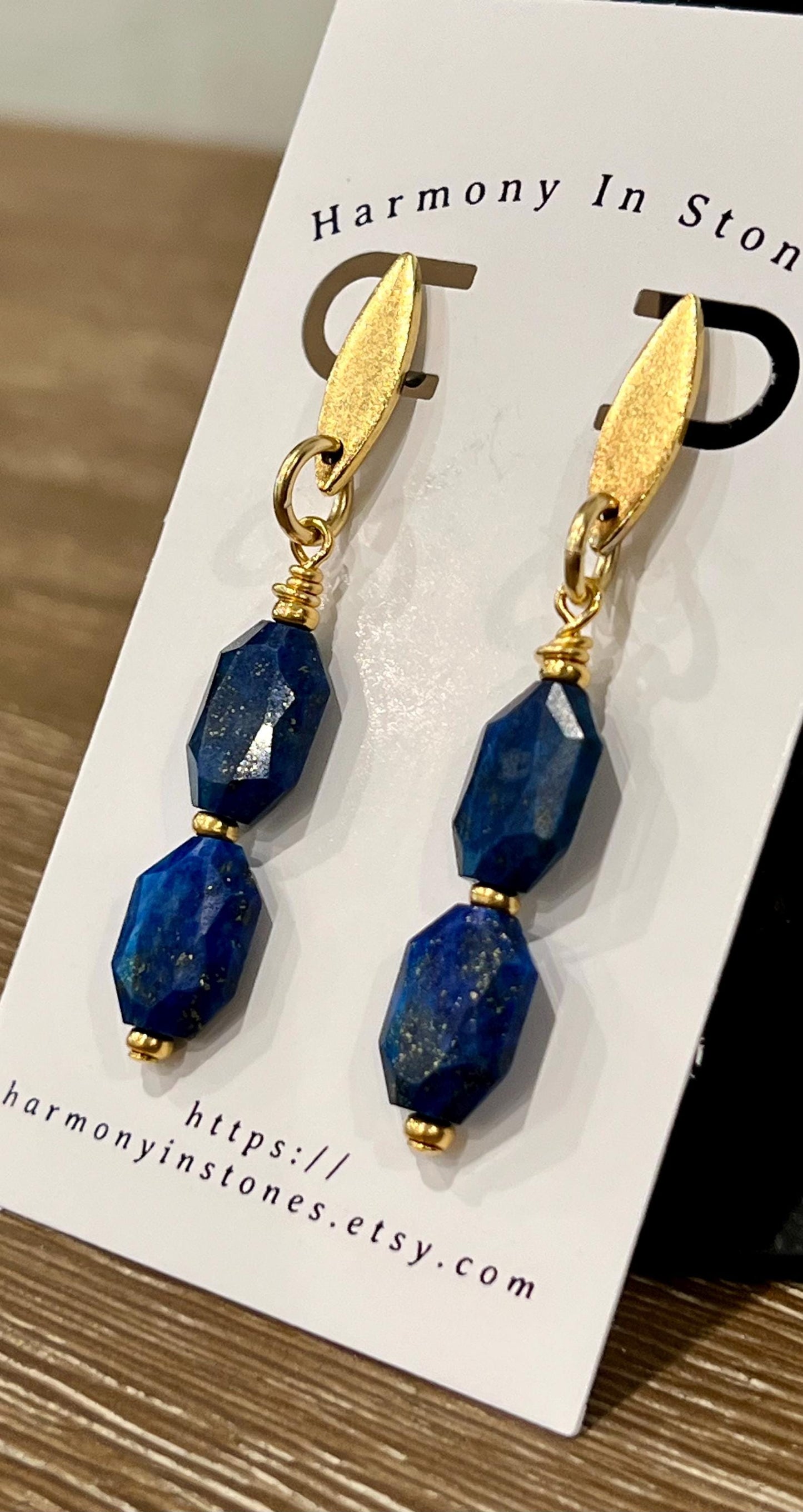 Lapis Beaded Earrings