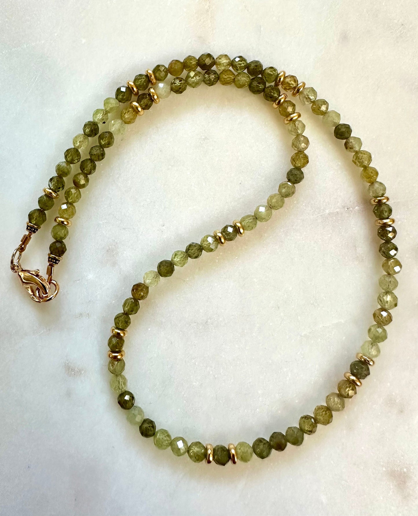 Green Garnet Beaded Necklace