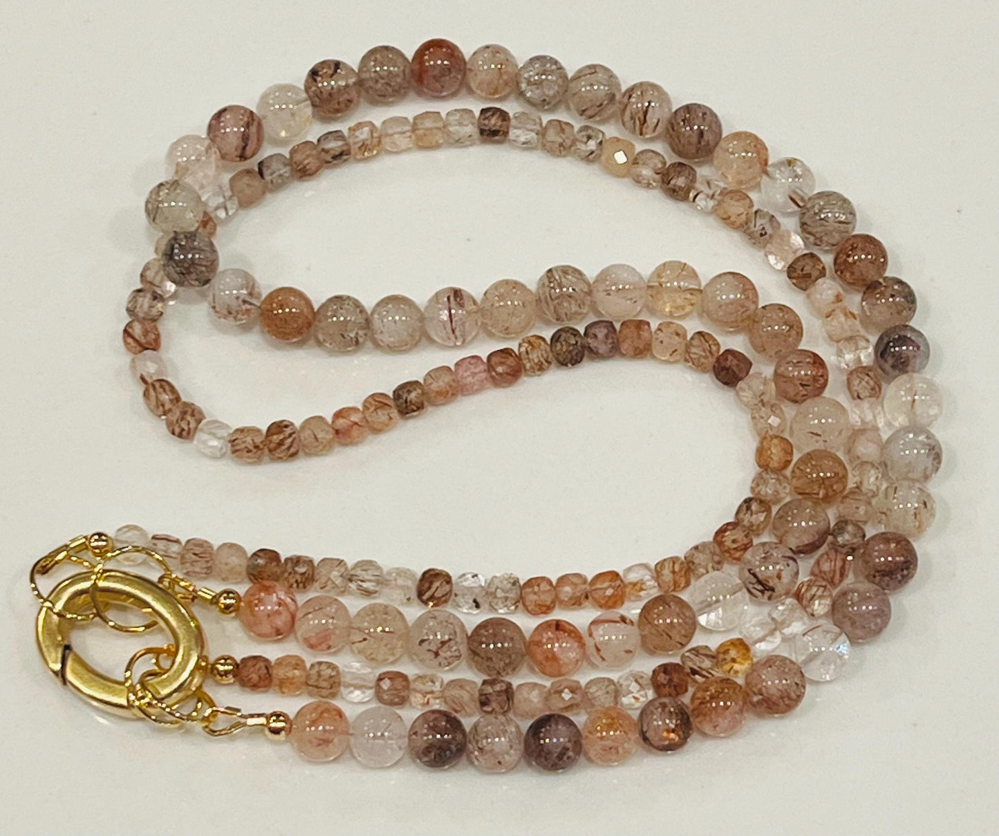 Copper Rutilated Quartz Double Strand Necklace