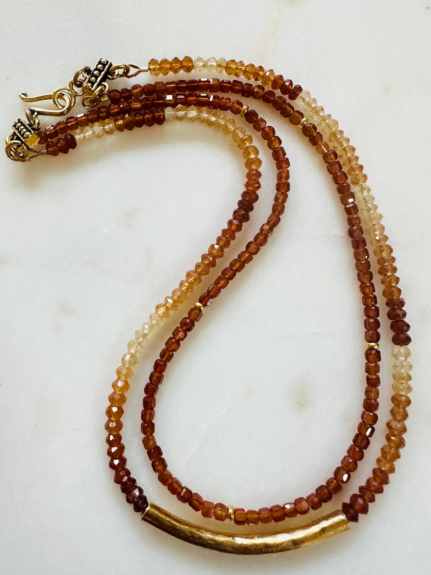 Garnet Double Strand Beaded Necklace