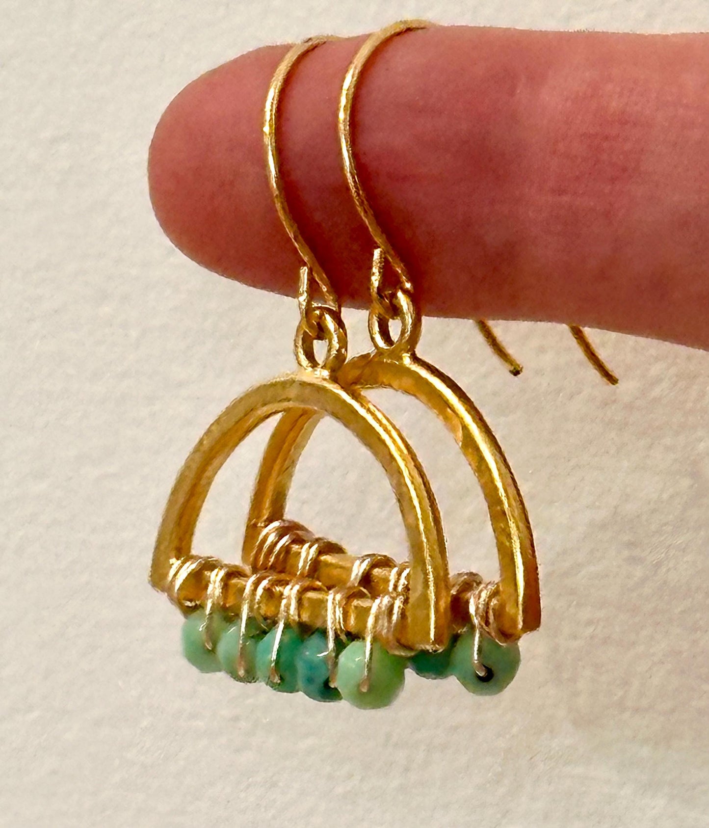 Chrysoprase Beaded Drop Earrings