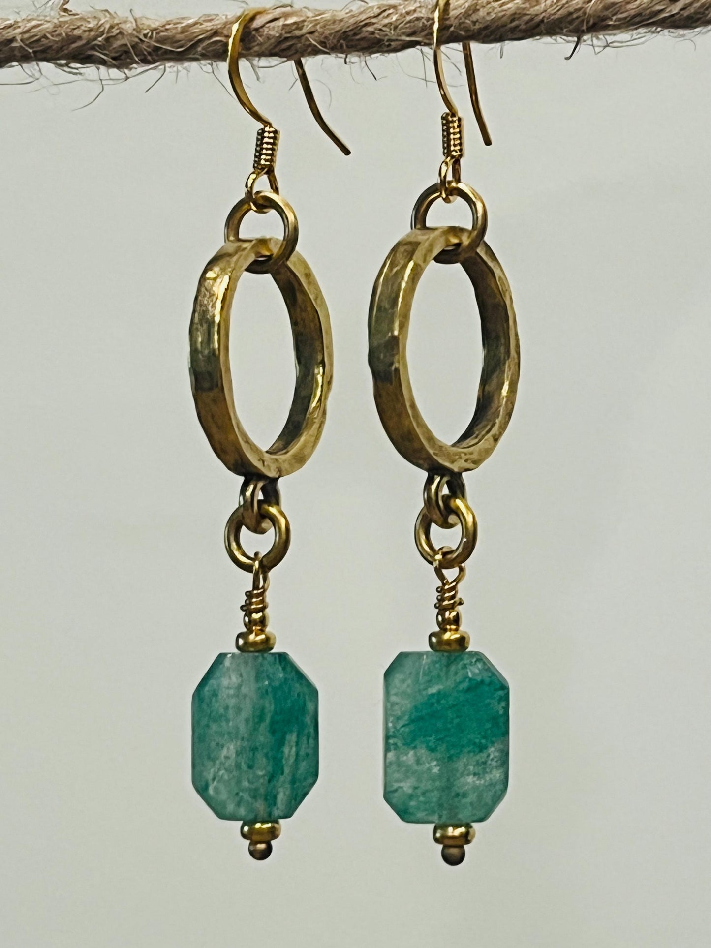 Green Strawberry Quartz Beaded Earrings