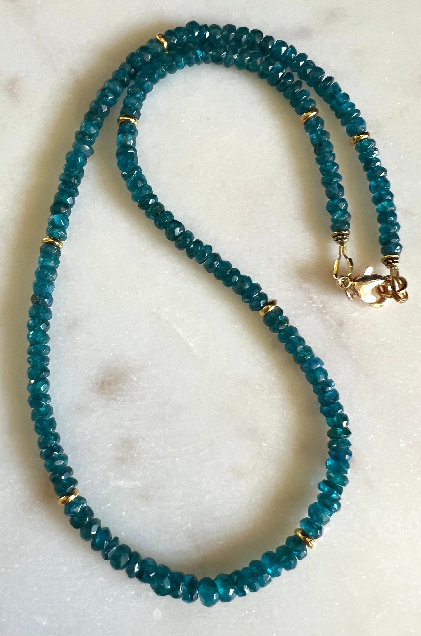 Blue Apatite Beaded Necklace