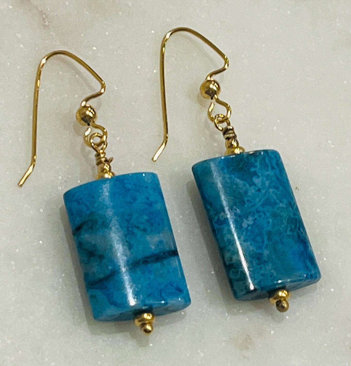 Larimar Crazy Lace Beaded Earrings