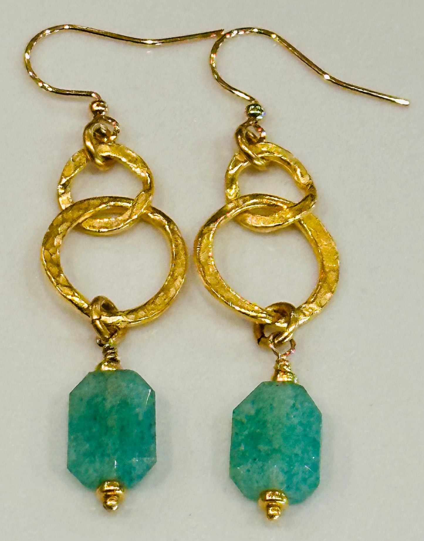 Green Strawberry Quartz Beaded Earrings