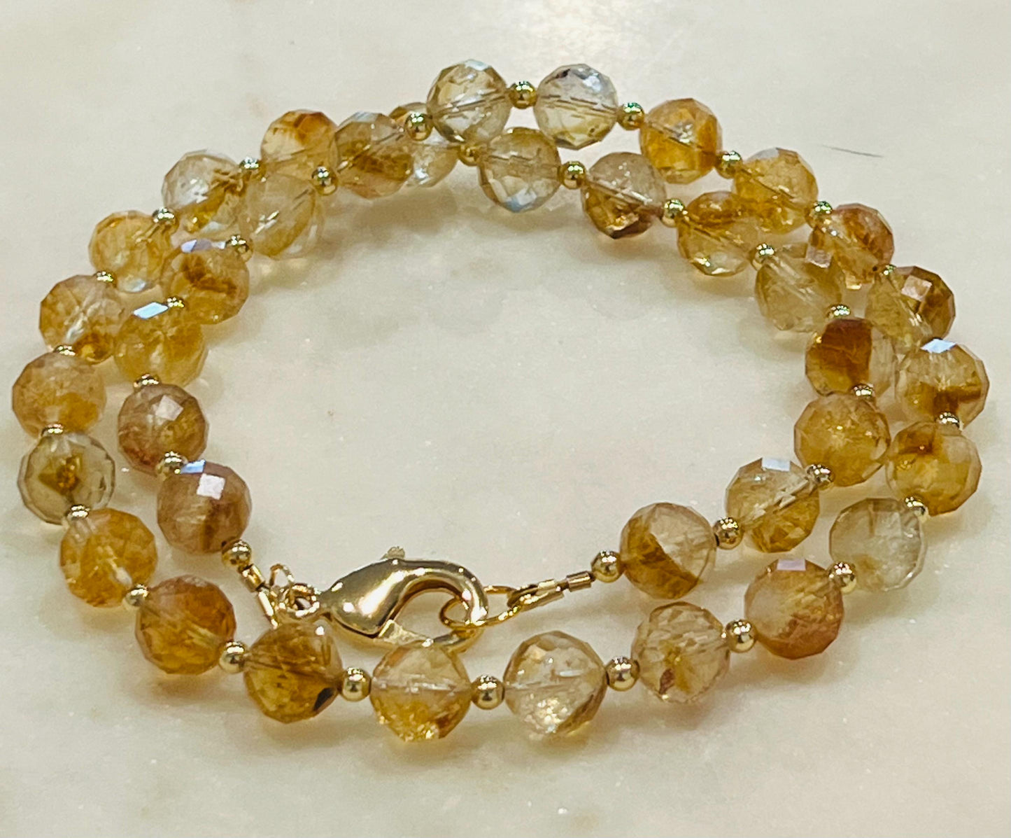 Citrine Beaded Necklace