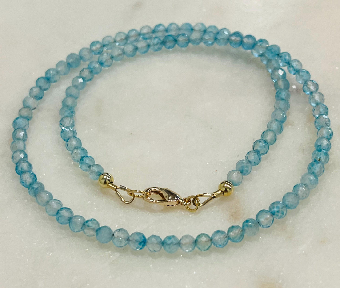 Blue Topaz Beaded Necklace