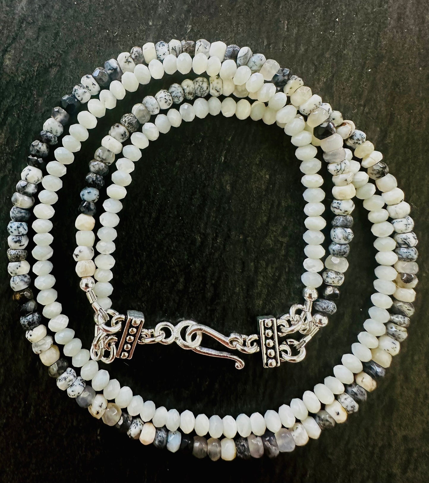 Dendrite Opal Beaded Double Strand Necklace