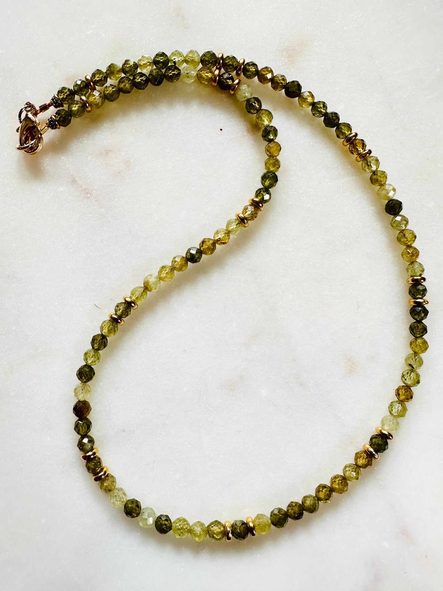 Green Garnet Beaded Necklace