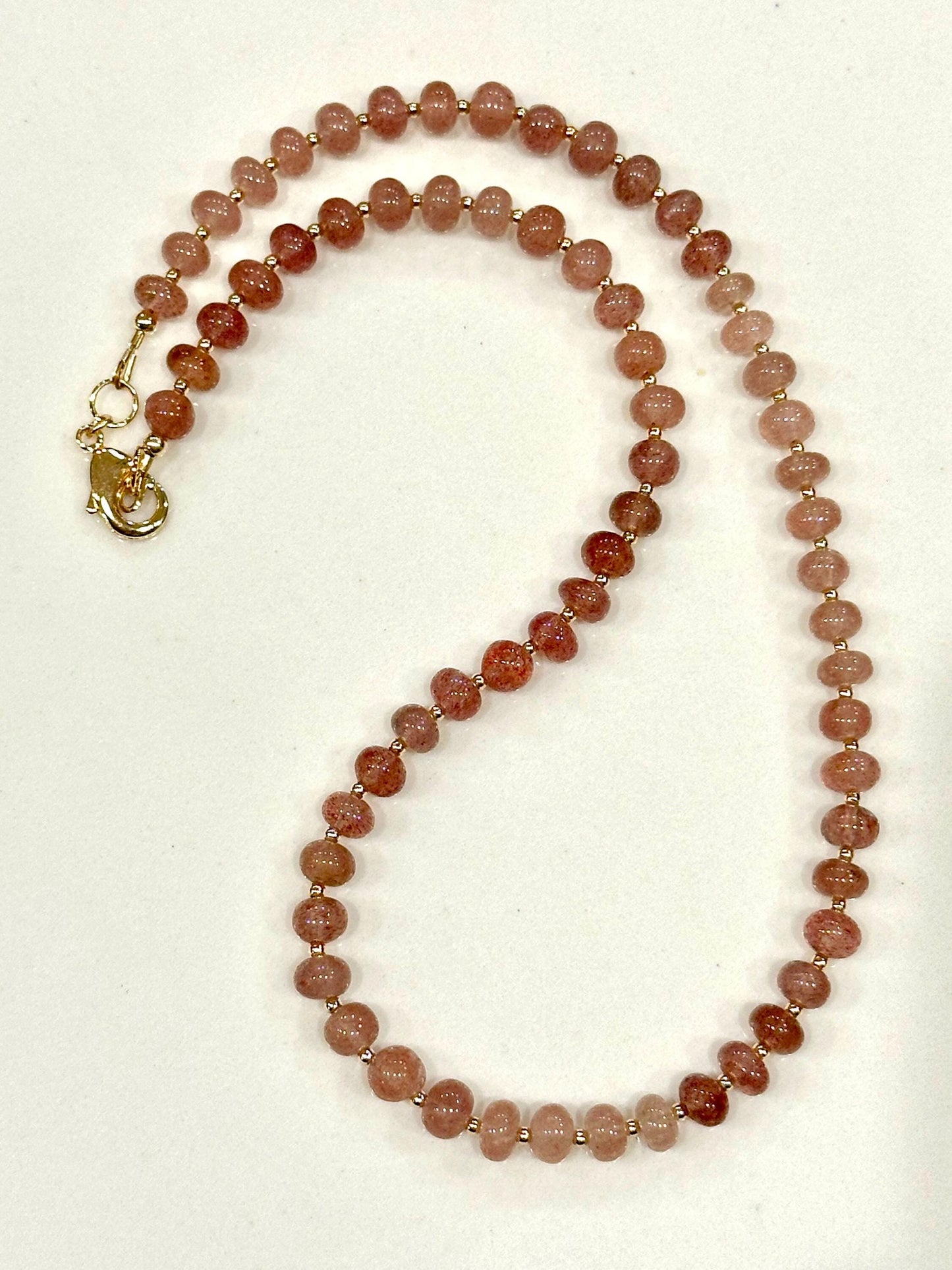 Strawberry Quartz Beaded Necklace