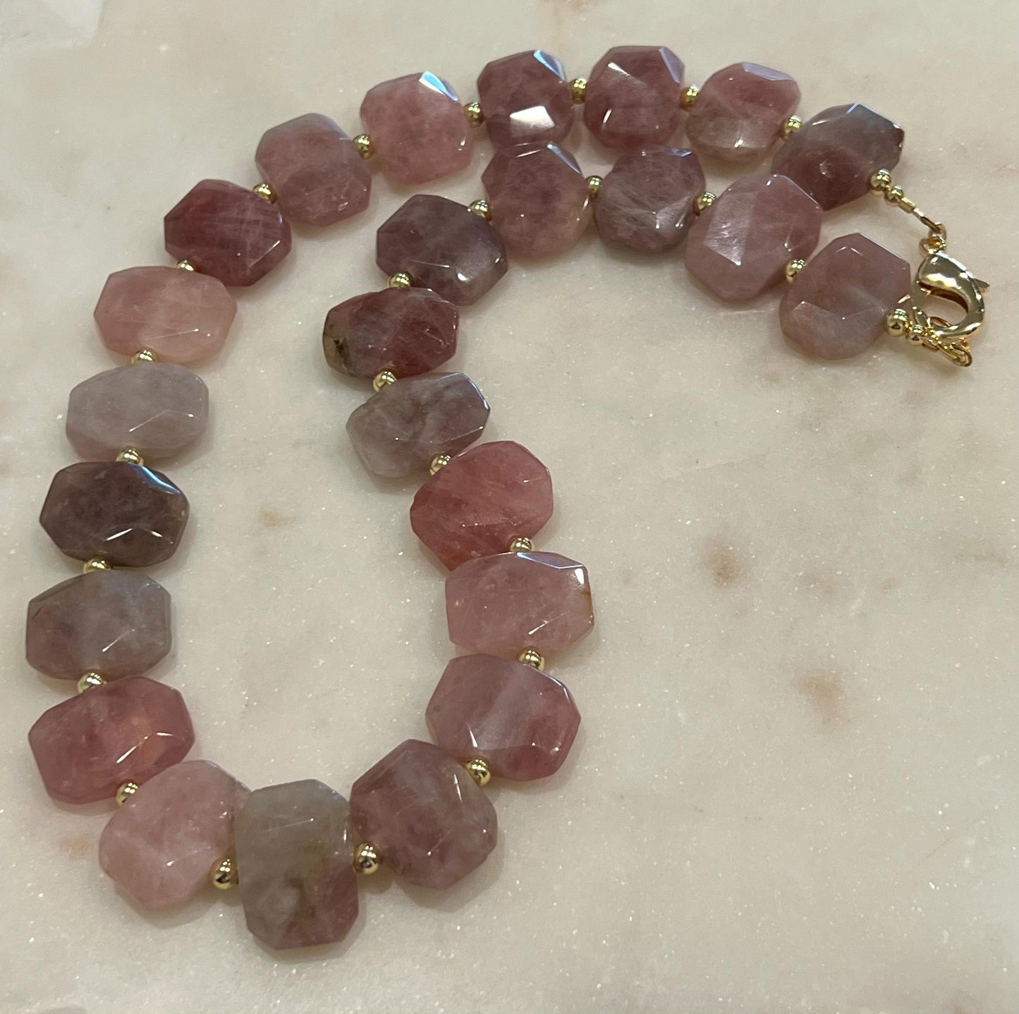 Madagascar Rose Quartz Beaded Necklace