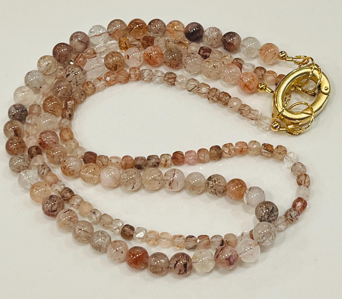 Copper Rutilated Quartz Double Strand Necklace