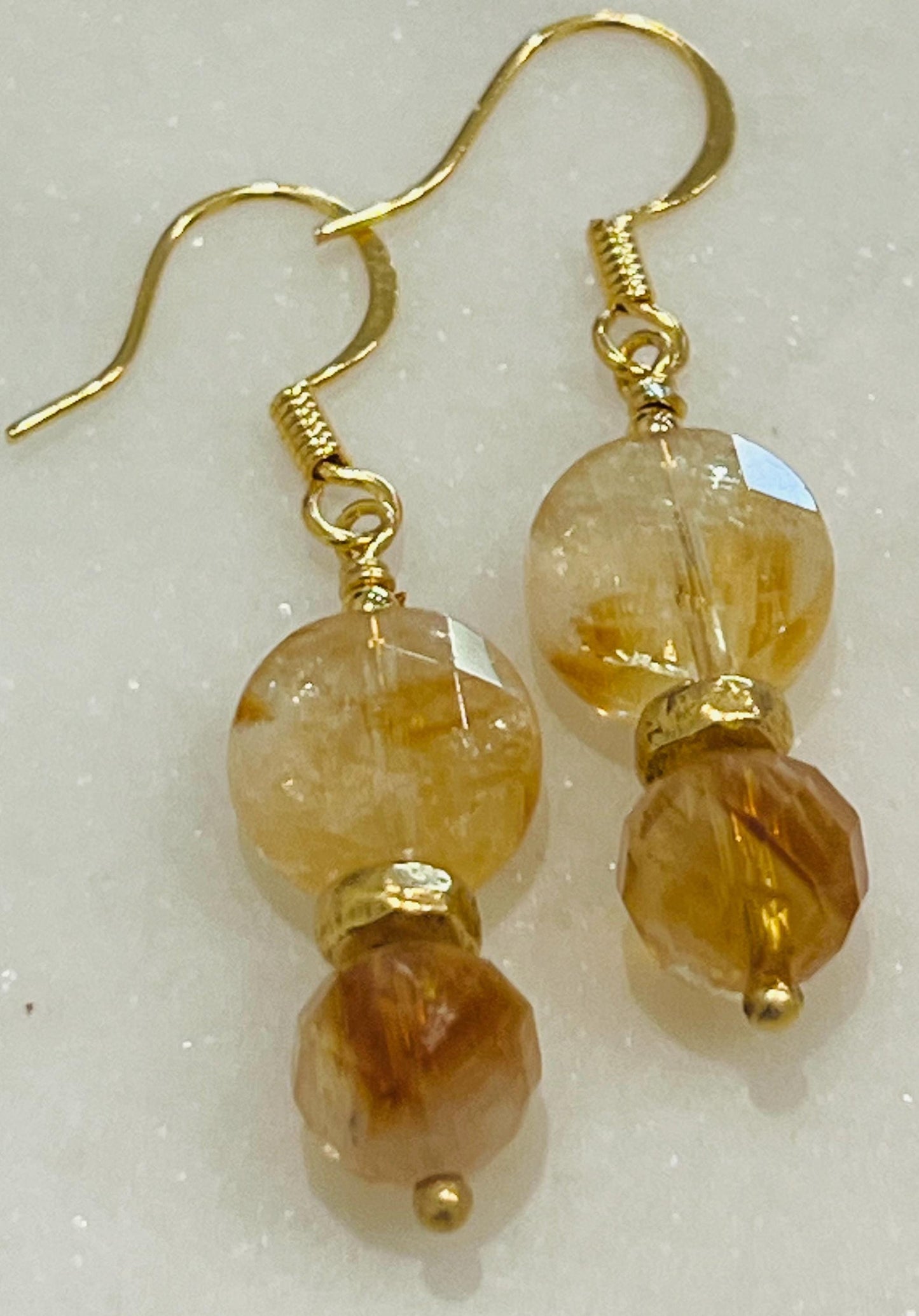 Citrine Beaded Earrings