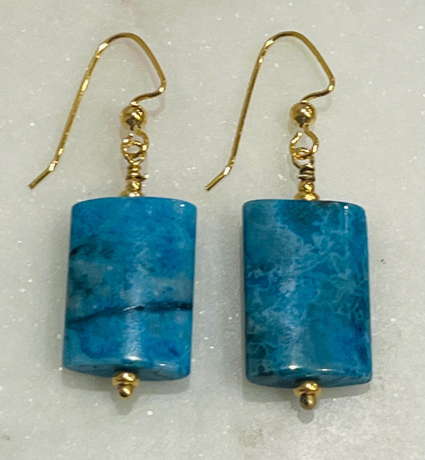 Larimar Crazy Lace Beaded Earrings
