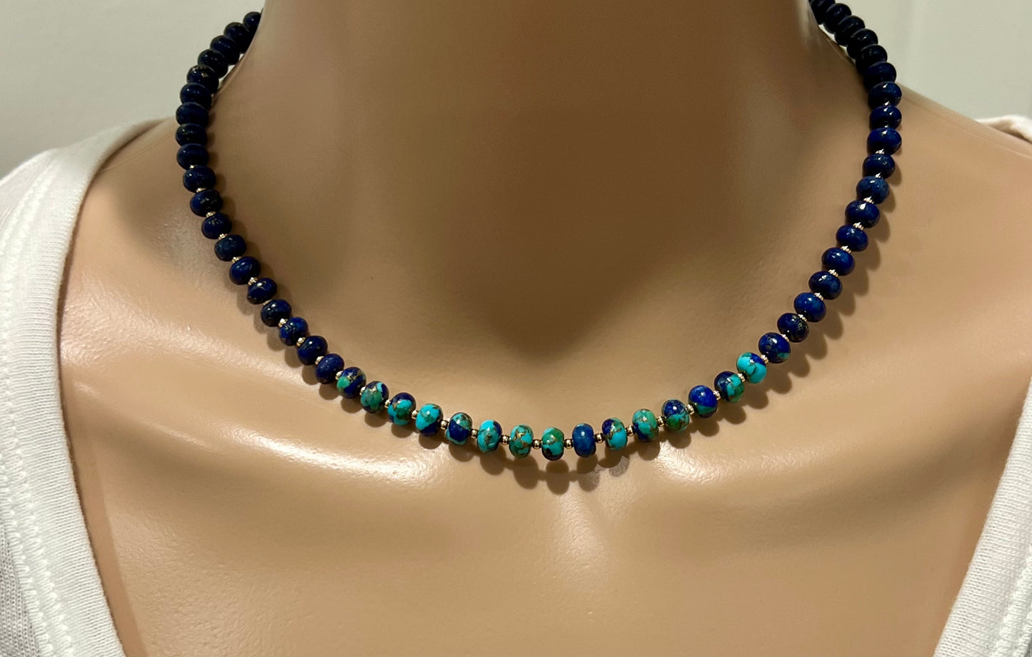 Lapis Mohave Copper Blue Turquoise and Lapis Necklace