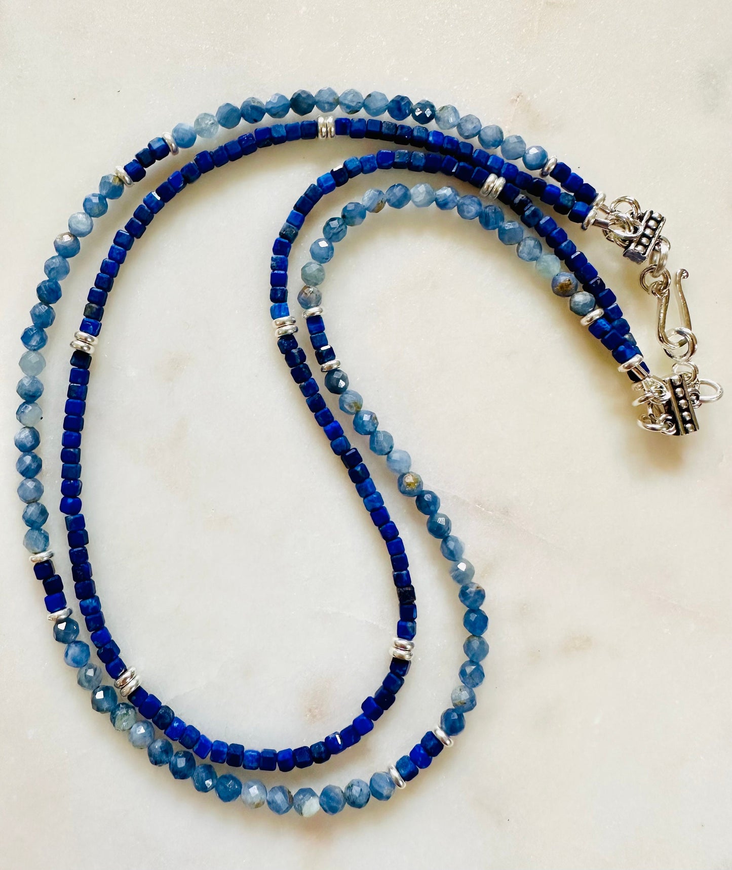 Kyanite Sodalite Beaded Double Strand Necklace