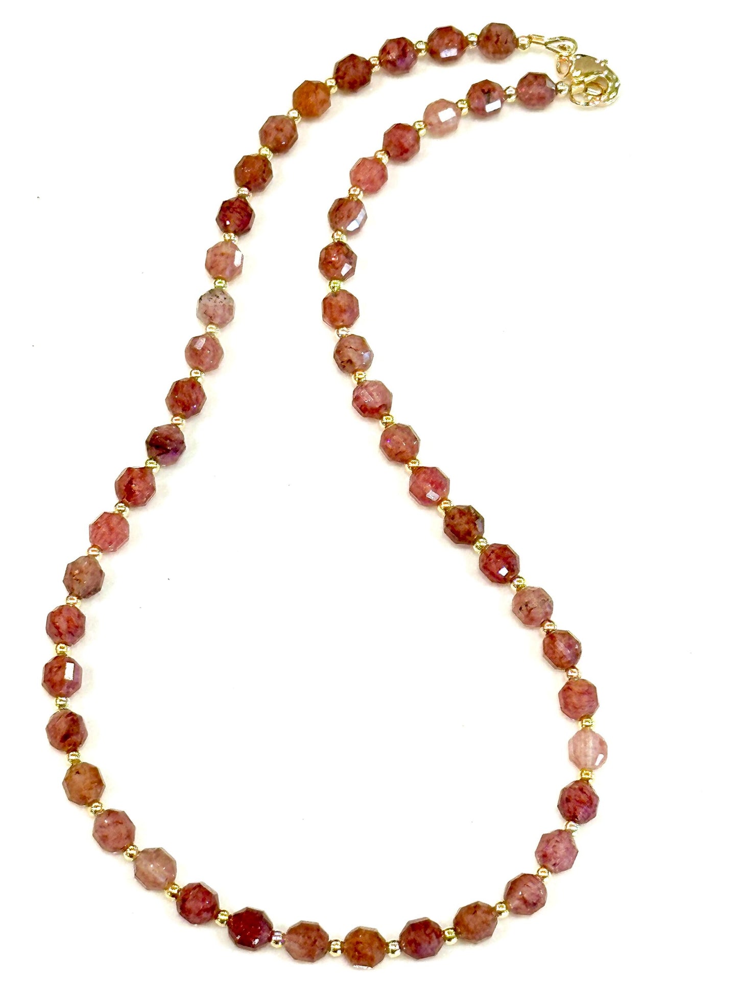 Strawberry Quartz Beaded Necklace